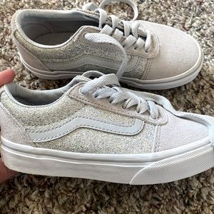 Girls gray sparkly vans shoes. Never worn. Size 11